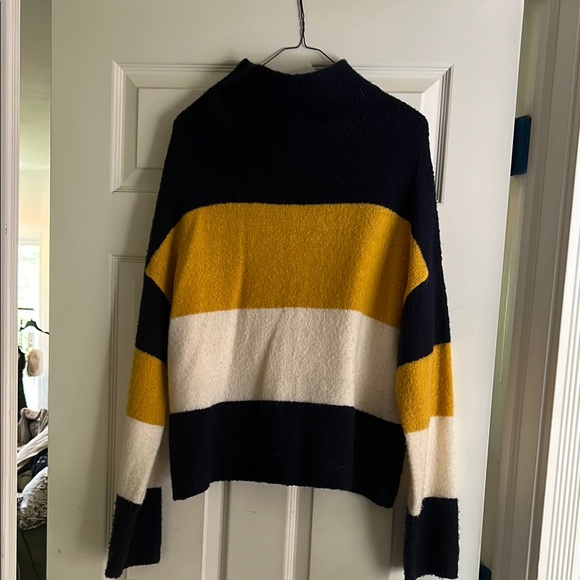 Sweaters - Striped Yellow, White, and Black Women's Sweater